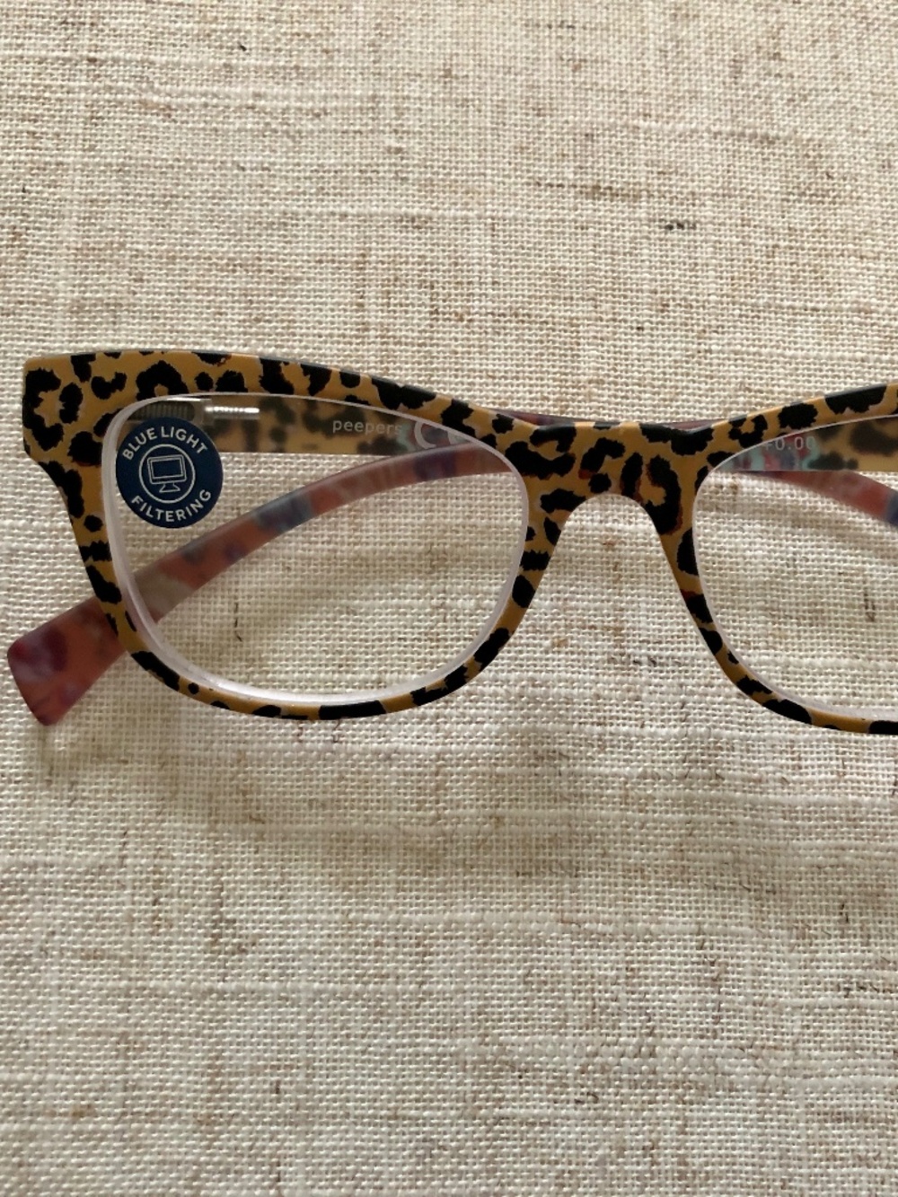 NEW LEOPARD CAT EYE PEEPERS BLUE LIGHT FILTERING GLASSES
